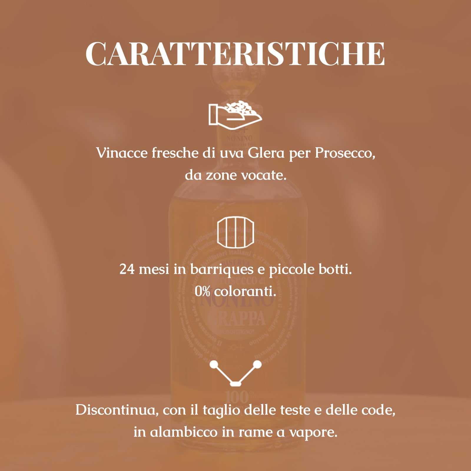 Nonino Grappa Il Prosecco Monovitigno im Barrique gereift 41% vol. con paquete regalo - 1 x 0.7 l