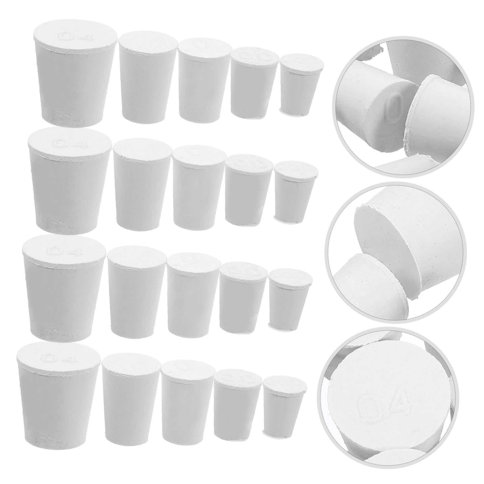 GLEAVI 200pièces Bouchons Caoutchouc Pour Laboratoire Assortiment De Étanches Et Résistants Aux Températures Idéals Pour Tubes à Essai Et Équipements De Recherche