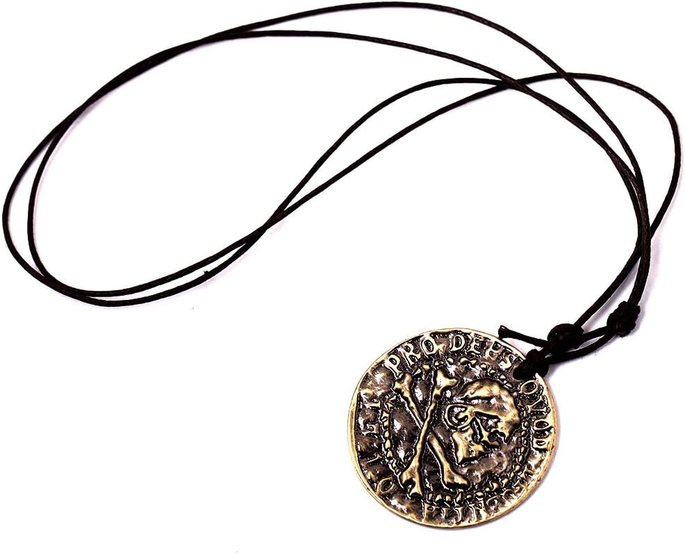 VikingsCap Drake Ancient Coins Necklace Octopus Pirate Necklace Set Aztec Coin Medallion Necklace Set Skull Head Pendant (Necklace)