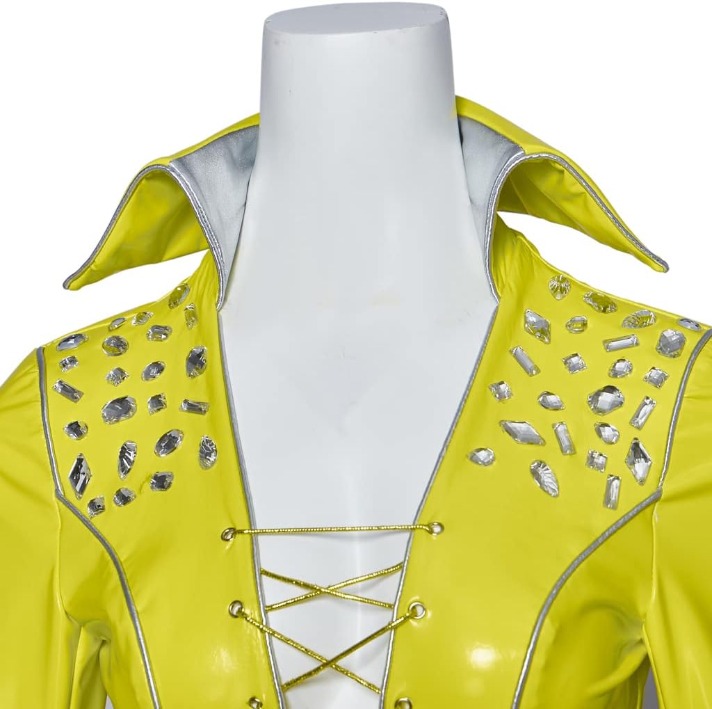LoliMiss Womens Mamma Mia Cosplay Jumpsuit 1970s Dancing Disco Costume
