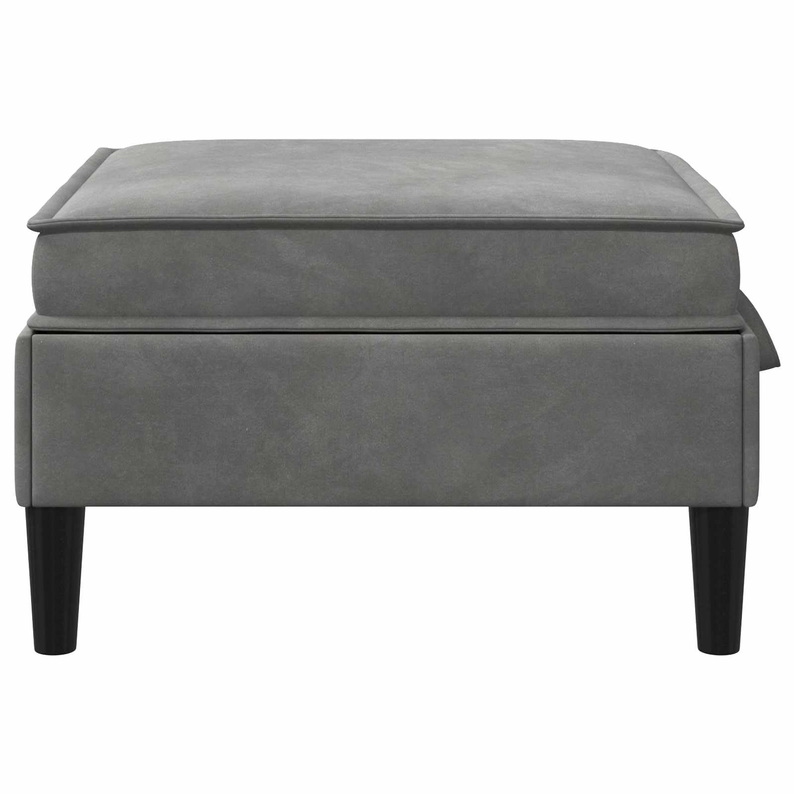 Fengshui Taboret na sofę z miejscem do przechowywania, ciemnoszary aksamit