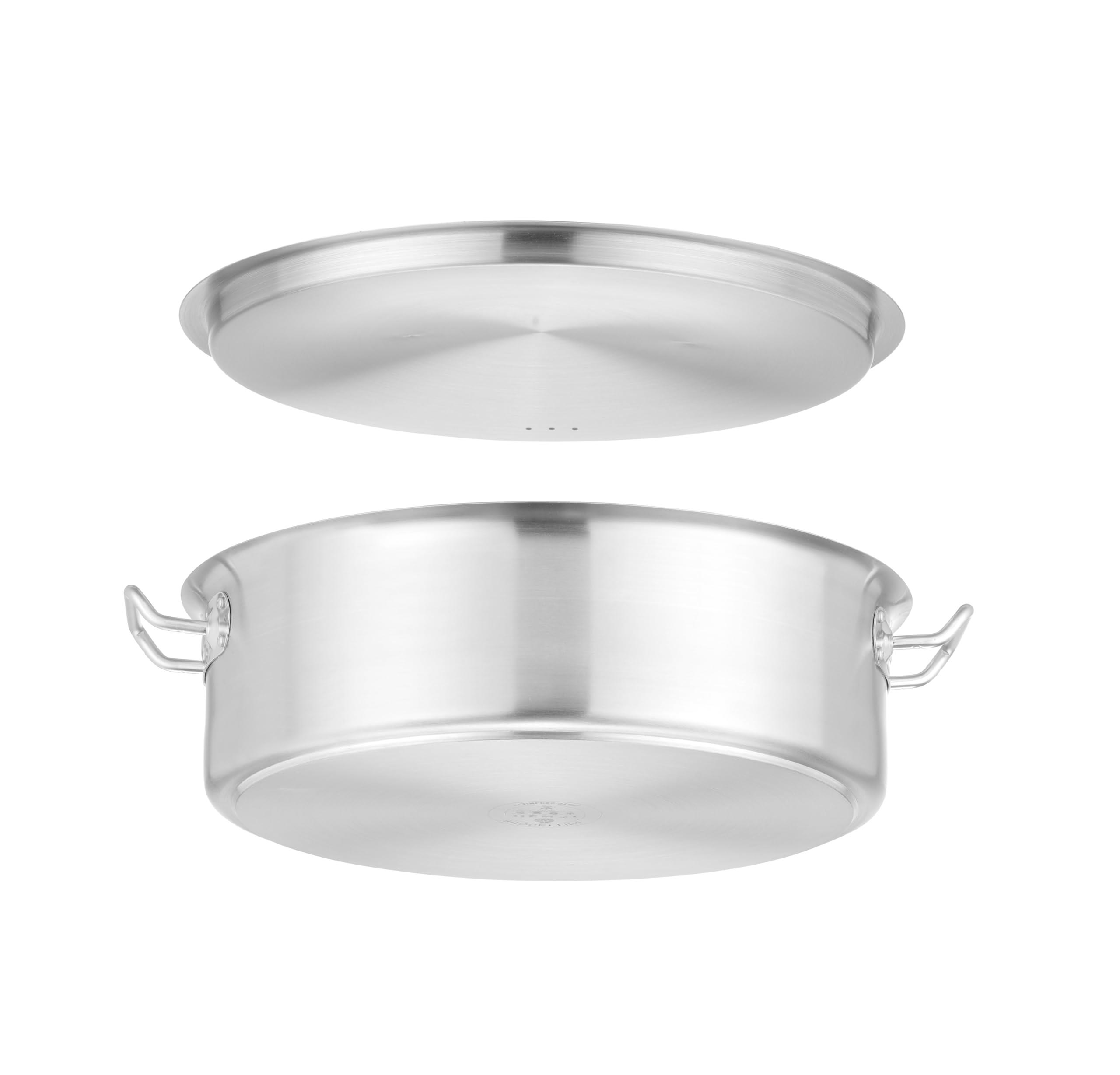 HENDI Garnek do gotowania, niski, z pokrywą, odpowiednia do wszystkich rodzajów kuchenek, dno indukcyjne, uchwyty żaroodporne, 15,8L, ø380x(H)139mm, stal nierdzewna, aluminium