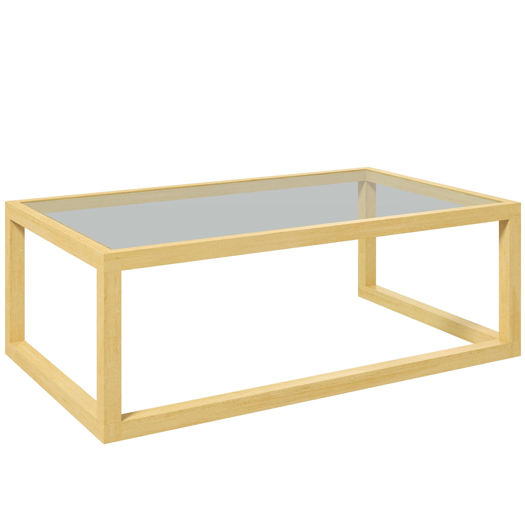 HOMCOM Table Basse Rectangulaire Salon 100L x 60l x 35H cm Bois Naturel