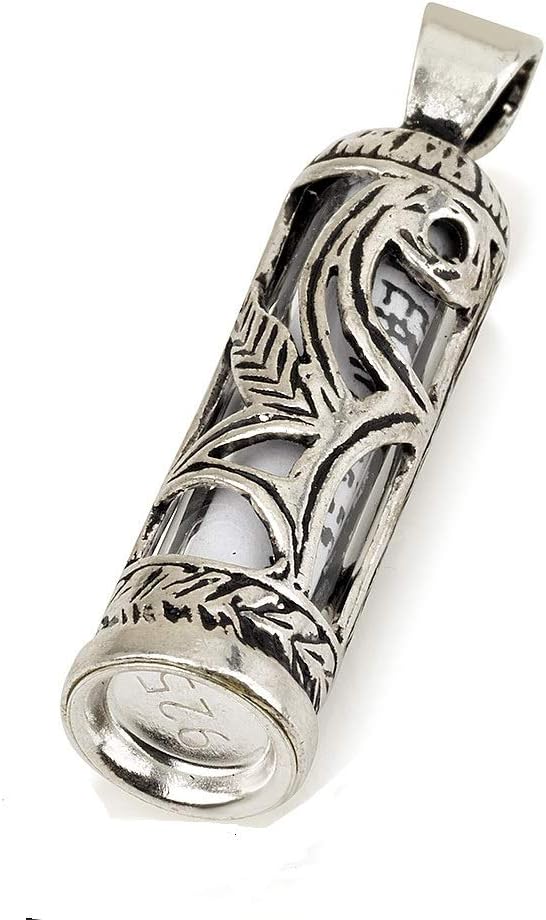 Sterling Silver 925 New Pendant Of Shma Israel Prayer WHEAT Design Mezuzah & Scroll + Silver Chain