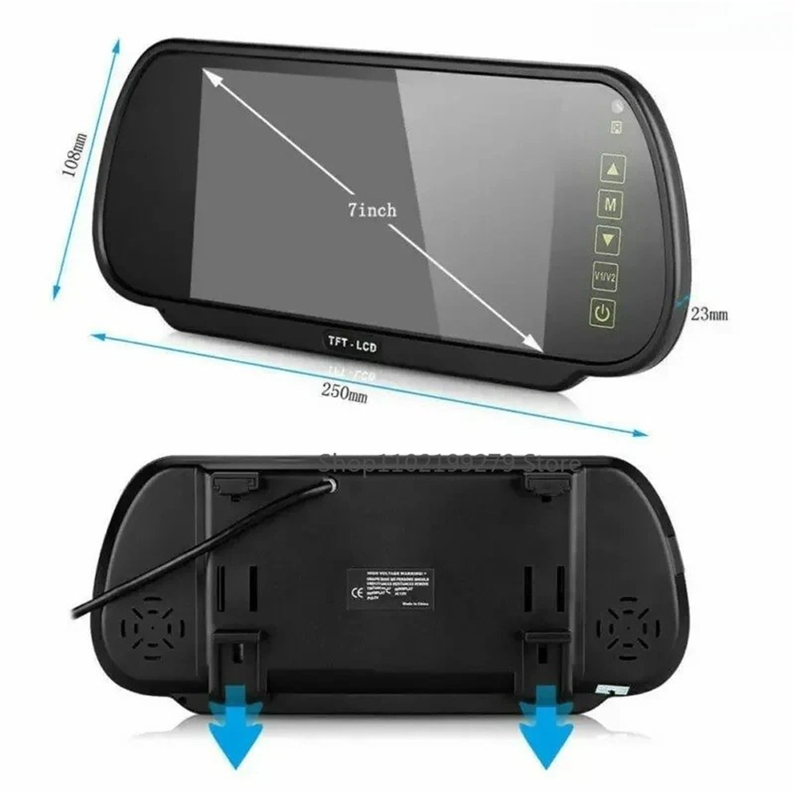 Kit De Cámara Visión Trasera Inalámbrica 7" con Monitor Y Fotorresistencia para Coche, Camión para Furgoneta. Cámara Trasera