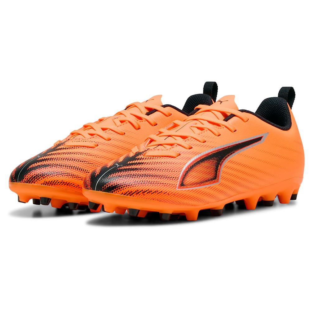 PUMA Ultra 6 Play MG JR Soccer Shoe, Heat FIRE Black-Glowing RED, 4.5 UK
