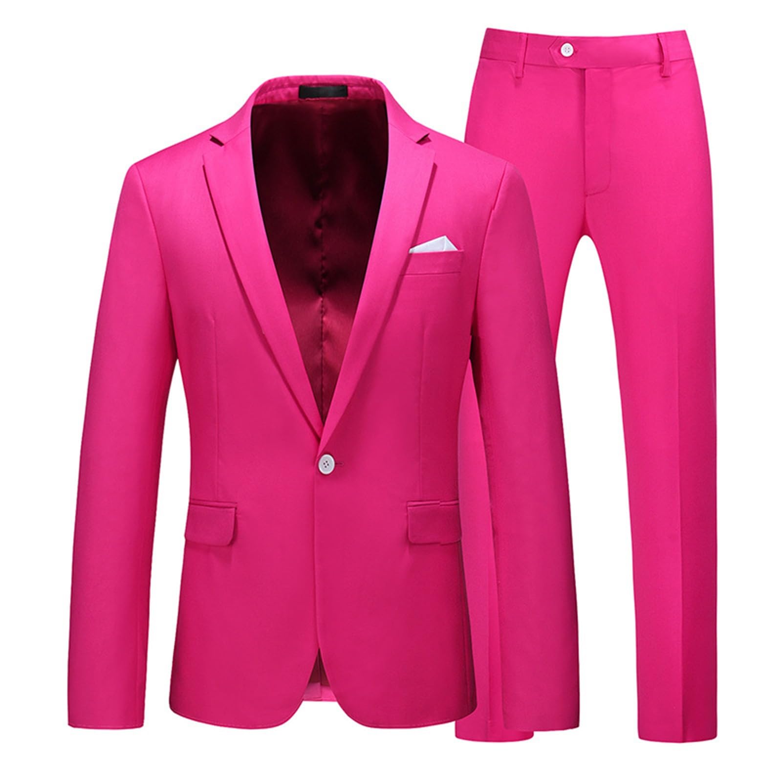 Generisch Uomo Business Slim Fit Colore Classico Singolo Casual Tuta Due Abiti Taglie Forti Vestito Due Pezzi Giacca E Pantaloni Un Bottone Tinta Unita Uomo Tuta Da Affari Per Uomini