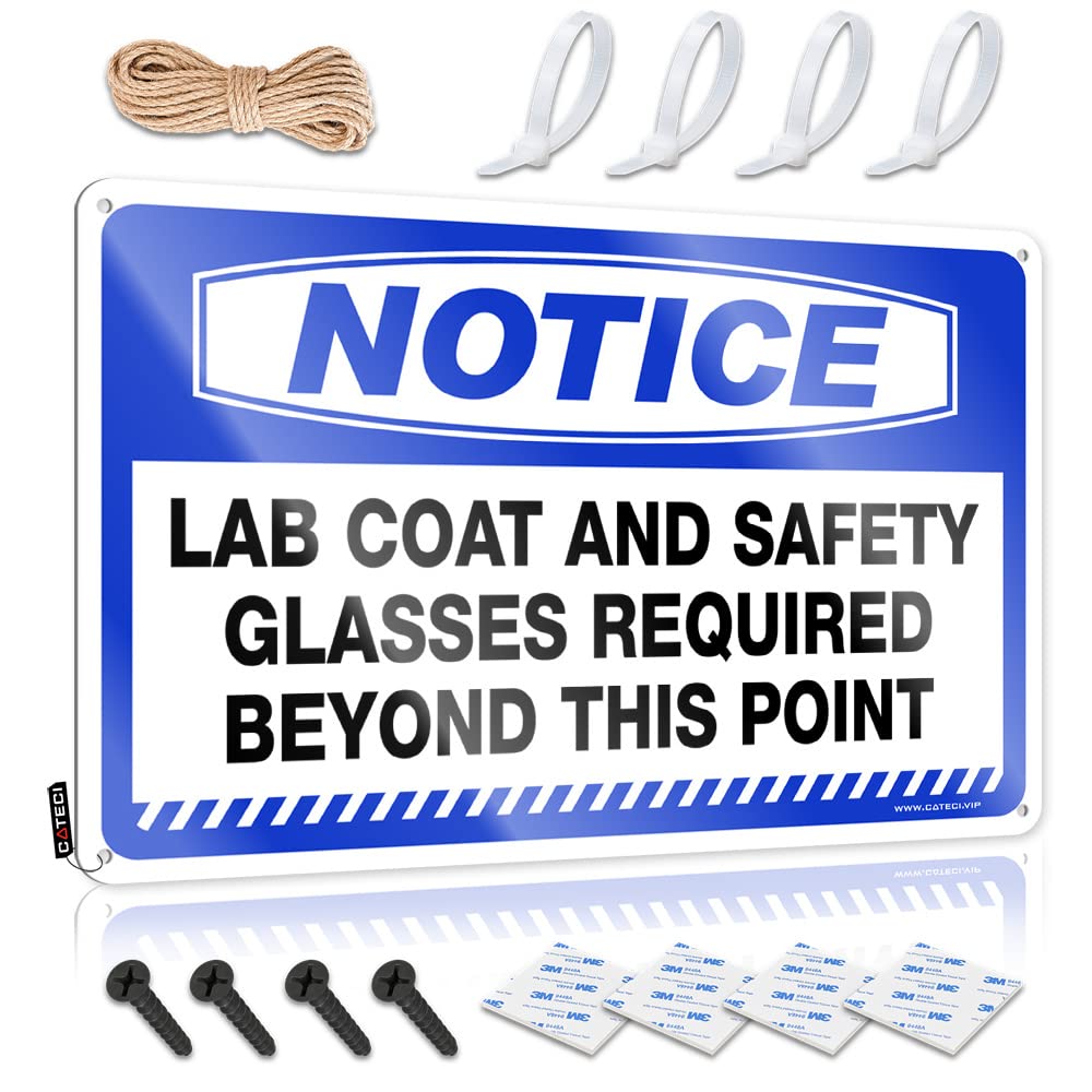 Pravoxi One Color Tin Signs For Man Cave Notice Lab Coat And Safety Glasses Required Beyond This Point Tin Sign Funny Kitchen Tin Signs Door Signs For Bedroom