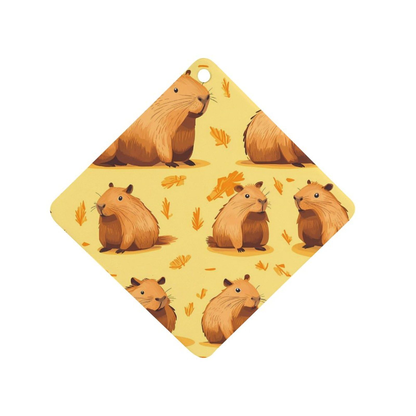 Capybara Car Air Freshener Hanging Aromatherapy Tablets for Car Accessories Rhombus