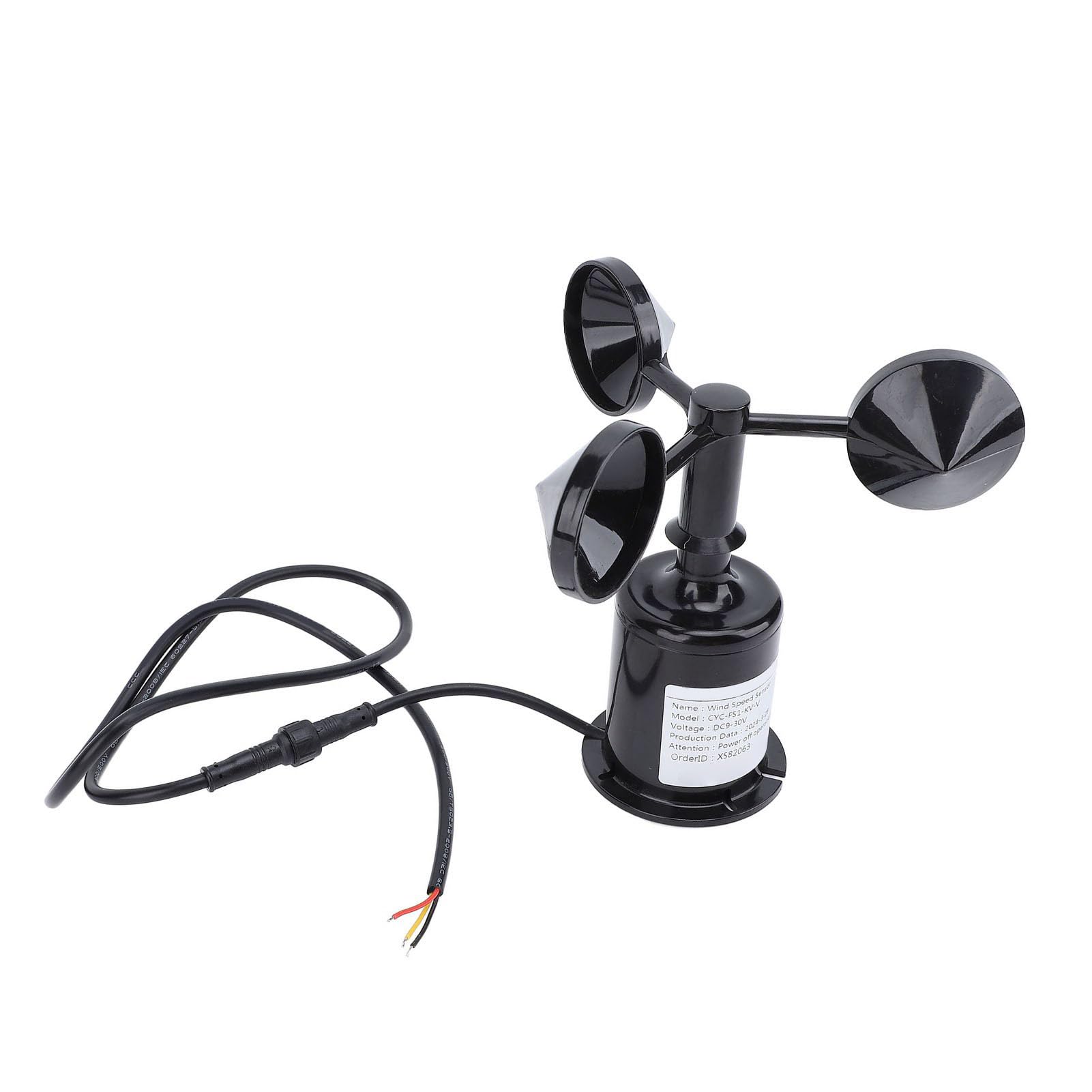 3 Cups Wind Speed Sensor, 0 to 5V Output Anemometer Sturdy Structure Anti Interference for Industry and