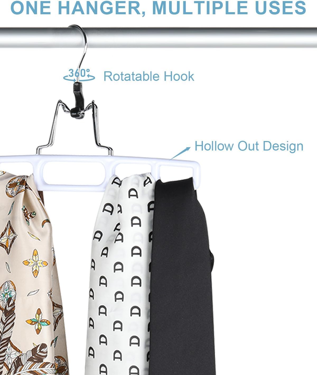 Eupako Confezione da 20 grucce per pantaloni, grucce in plastica, per donne, uomini, pantaloni, salvaspazio, con morsetto per pantaloni, jeans, pantaloncini e cintura