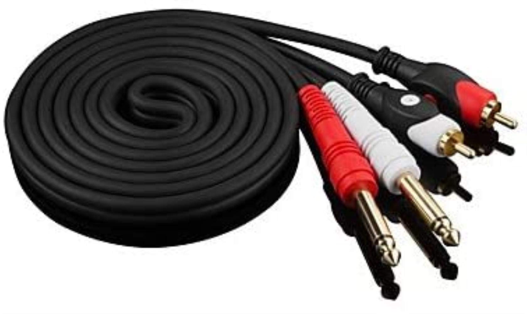 bhc For 2 RCA Dual 6.35 Interfaz de Audio Cable de la Guitarra de Doble Loto Macho (15 Unidades) Calidad de Sonido Premium (Color : A)