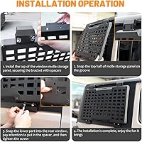 Vista 8 de FURYENGRAVER Kit de panel lateral MOLLE para almacenamiento en ventana trasera con decoración protectora para Jeep Wrangler 2018-2025 JL de 4 puertas