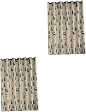 Garneck Cortinas Estampadas 2 Peças Persianas Para Cortinas Impressas Em Casa Cortina De Ilhós Em Casa Cortina De Impressão De Alces Cortina De Escurecimento De Quarto Cortina Curta