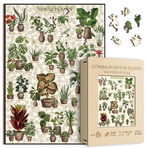 Bboldin Vintage Houseplant Wooden Puzzle 1000 Pieces For Adult cover