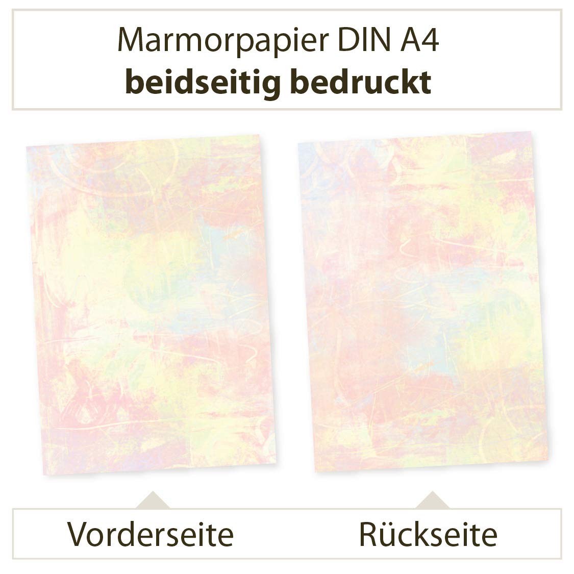 TATMOTIVE Briefpapier Pastell Aquarell bunt beidseitig A4 90g 500 Blatt