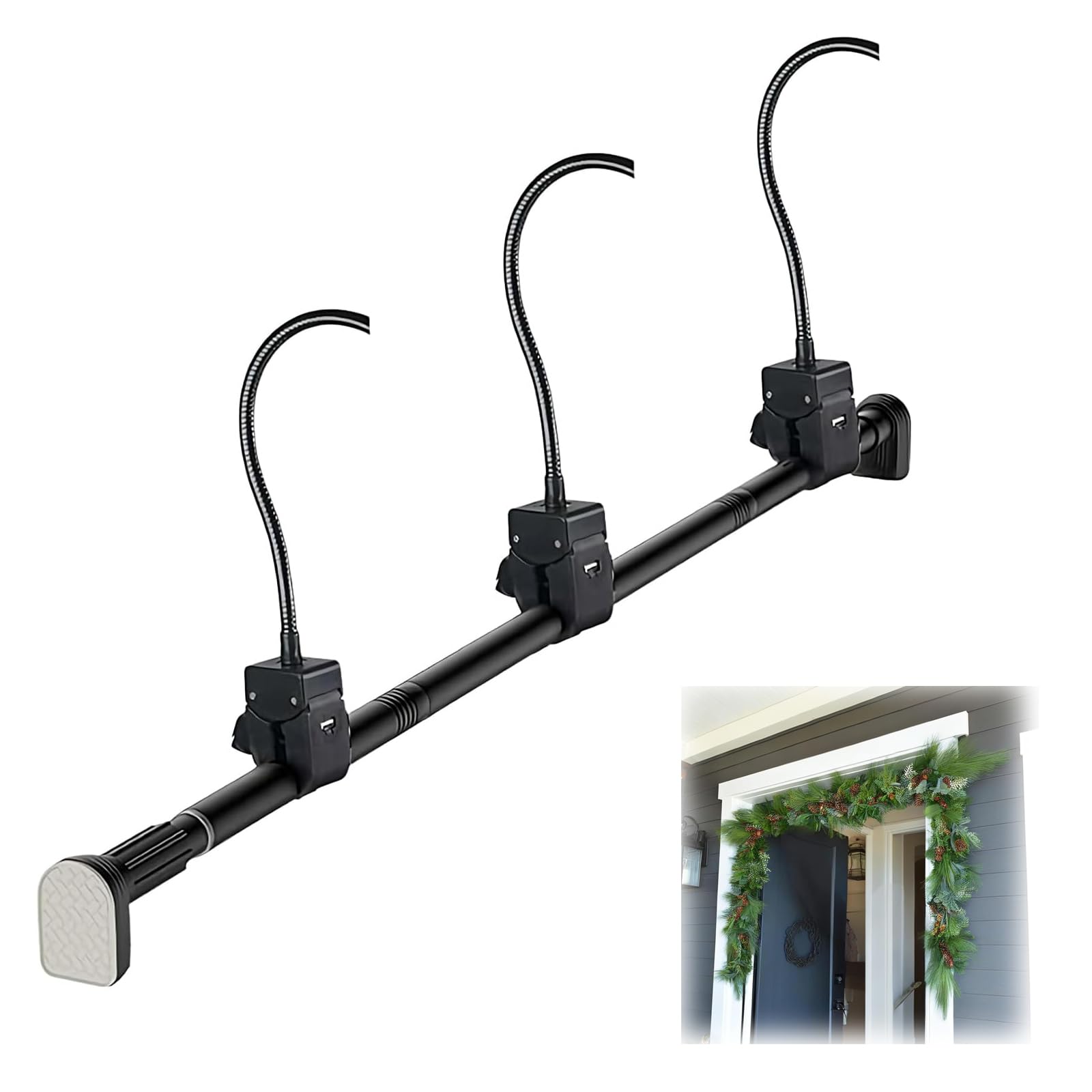 Support guirlande de porte sans perçage ajustable pour suspensions de Noël