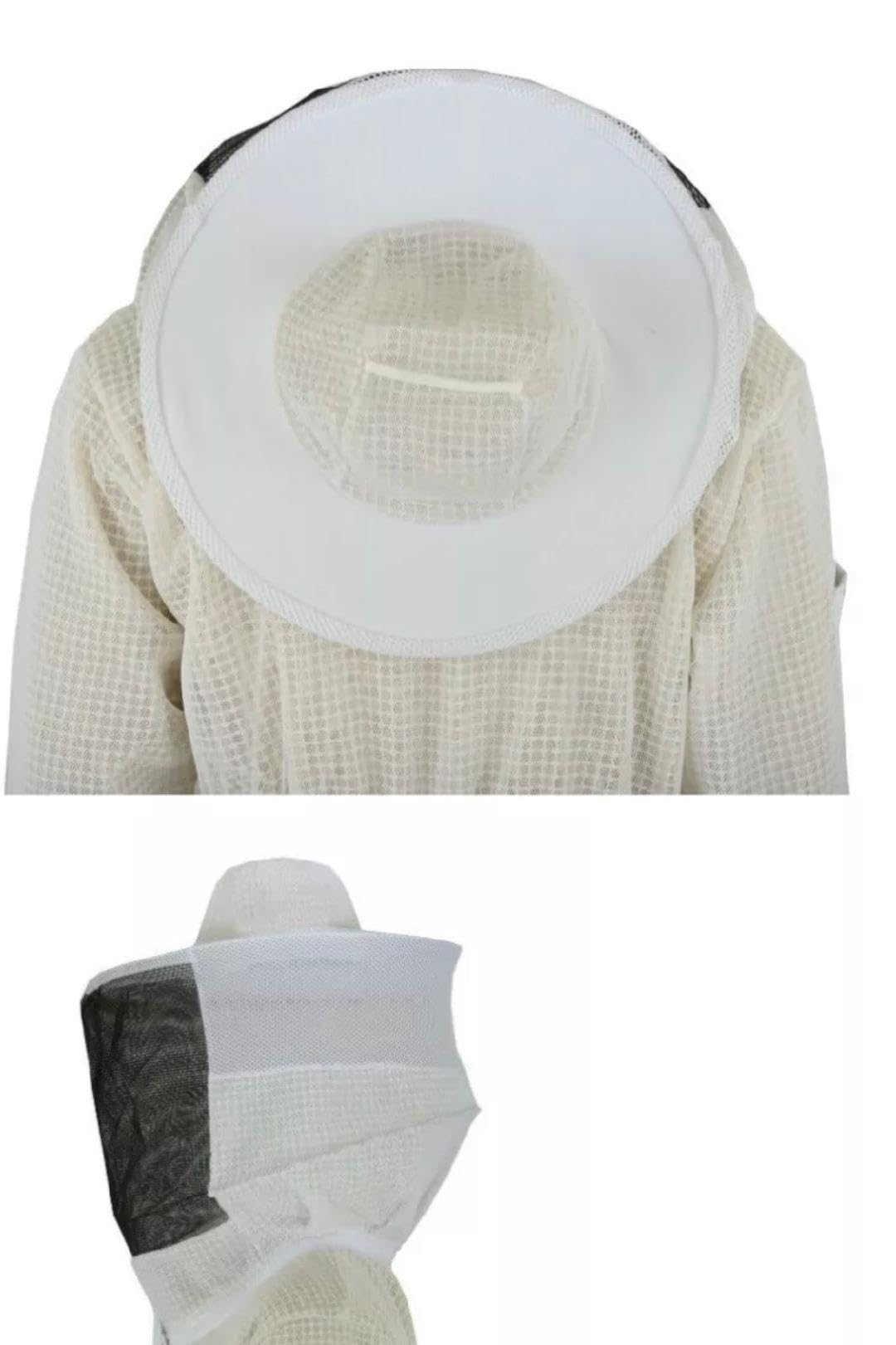 SRVWG - Tuta da apicoltura, ultra ventilata, unisex, protezione per api, 3 strati, velo rotondo, in rete, con guanti in omaggio (grande)