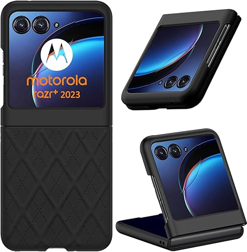 Miimall Funda para Motorola Razr Plus 2023, funda protectora de lujo con patrón de rombos y diamantes para Motorola Razr Plus 2023, Moto Razr+,