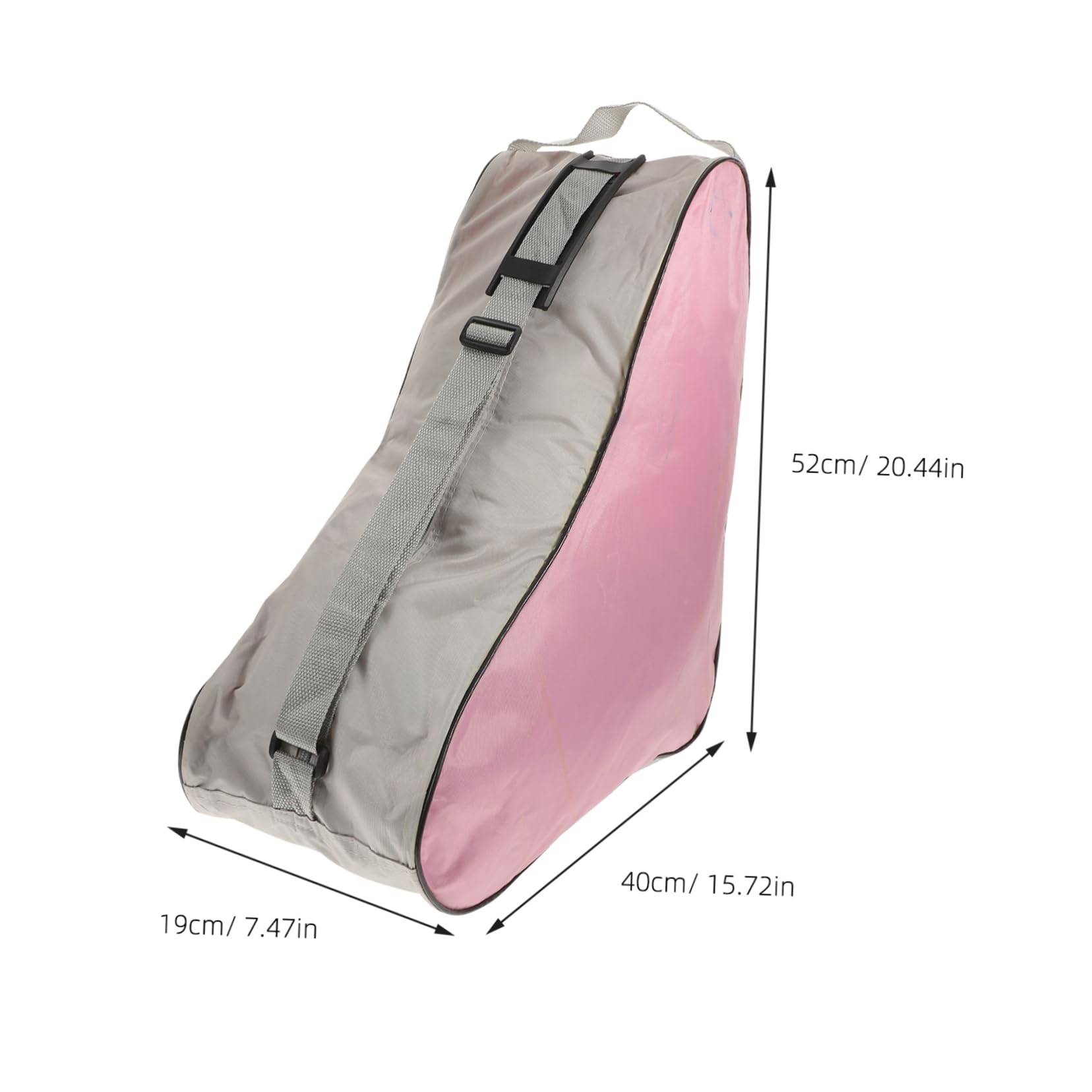 BESPORTBLE High Capacity Mesh Cloth Tote Bag for Skating Durable Triangle Design Easy to Clean for Ice Skates Roller Skates Stylish Pink Color