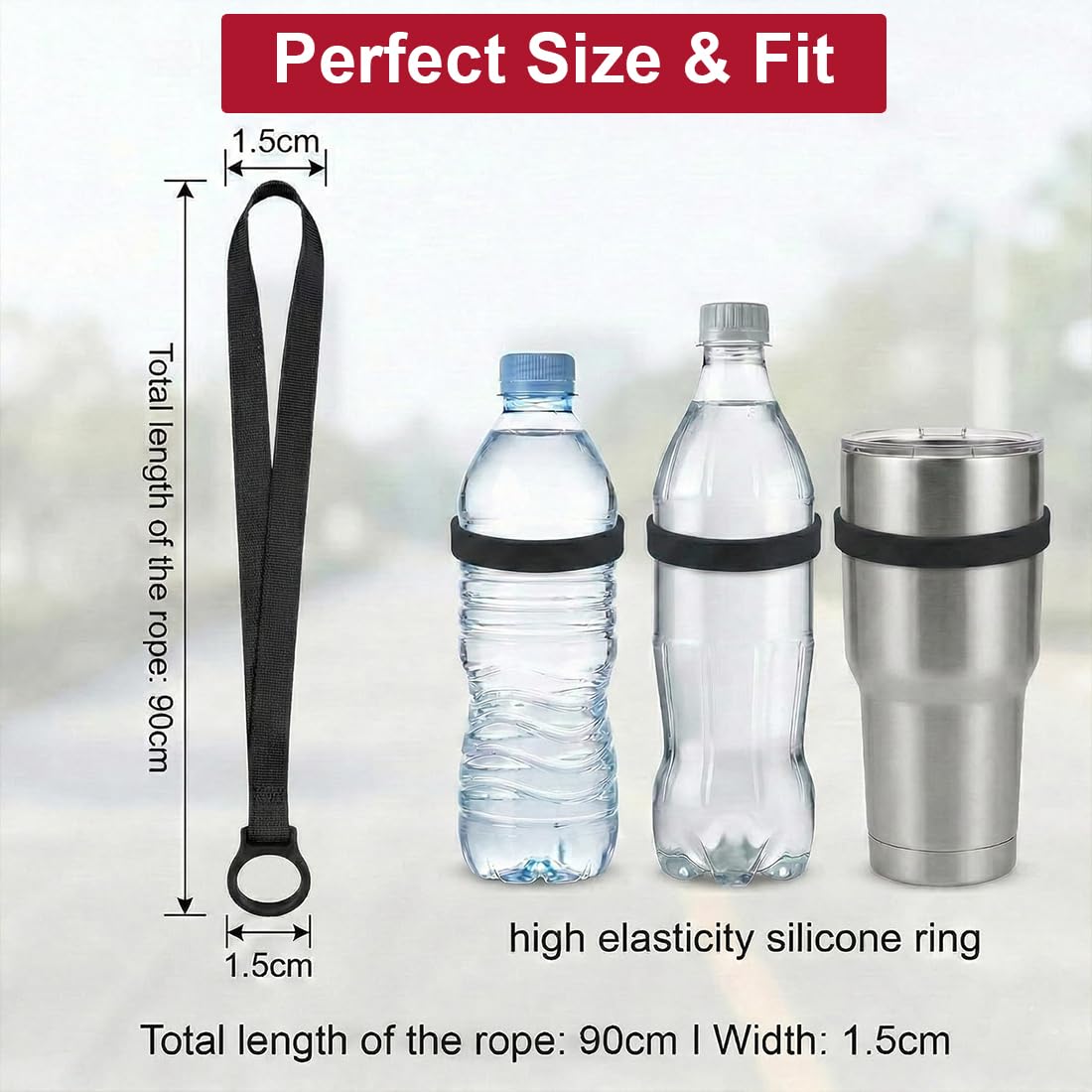 4 PCS Portavasos de Cerveza y Refrescos,con Correas 4, Portavasos de Cerveza Reutilizables para Festivales, Conciertos y Eventos al Aire Libre, Negro