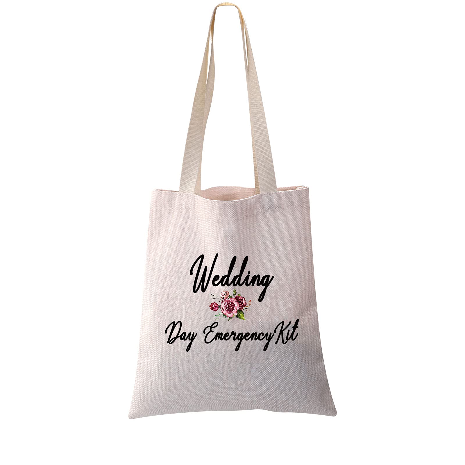 PXTIDY Bride Wedding Day Emergency Kit Bridal Shower Gift Wedding Survival Kit Makeup Bag Bride To Be Gift(tote bag)