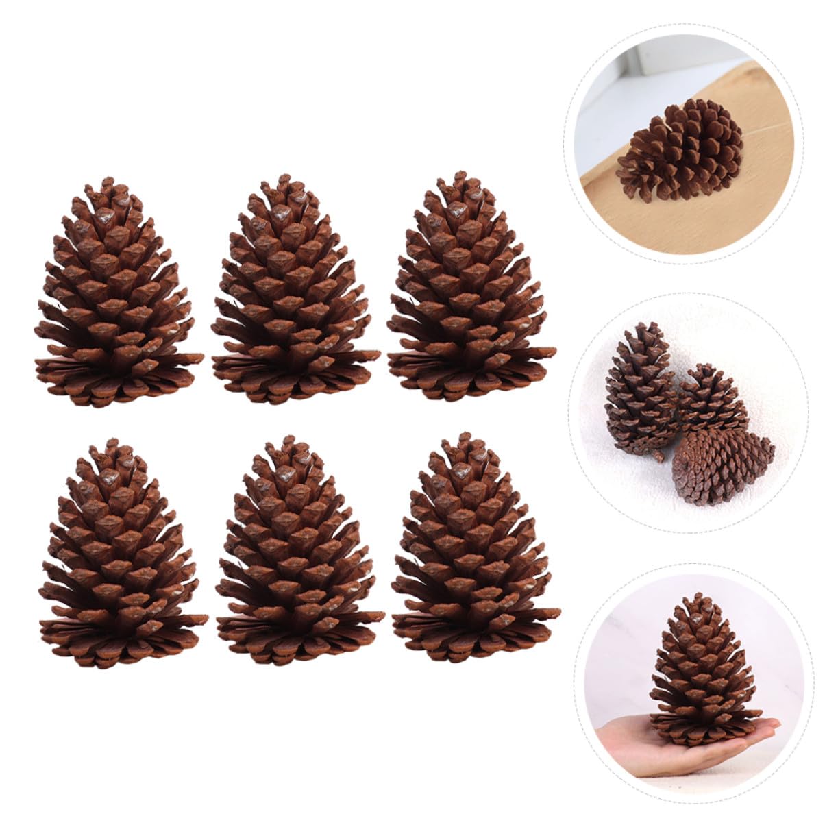 Ornamenti Decorativi in Pigne di Abete per Decorazioni Natalizie 6 Pezzi, Decorazioni Naturali per Casa, Pigne dallo Stile Campagnolo per Arredamento Esterno