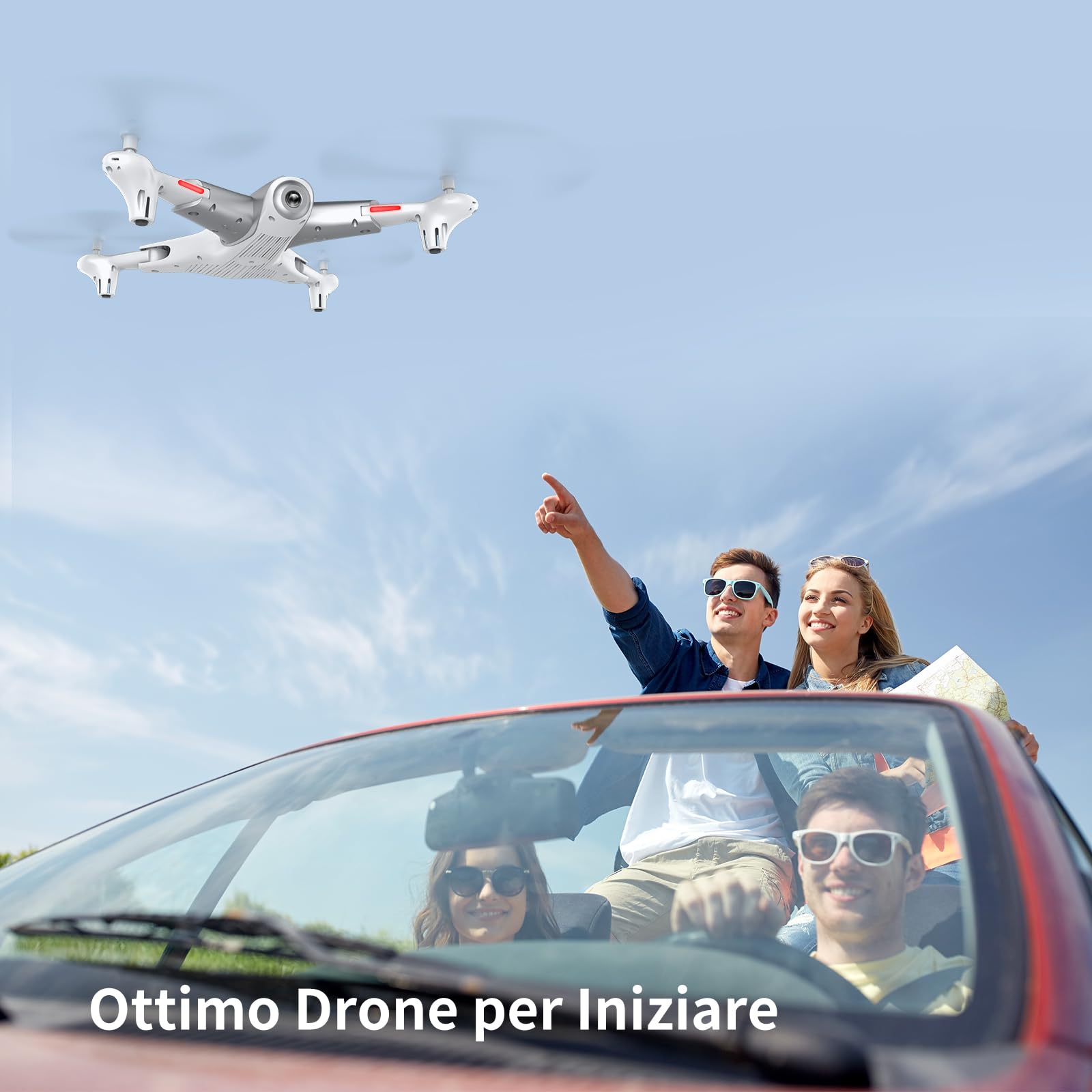 Loolinn | Droni con Telecamera HD per Bambini Da 12 anni in su come Regalo - Tecnologia di Posizionamento Ottico, Volo Molto Stabile, 60 Minuti di Volo, Acrobazie a 360°, Certificazione Approvata C0
