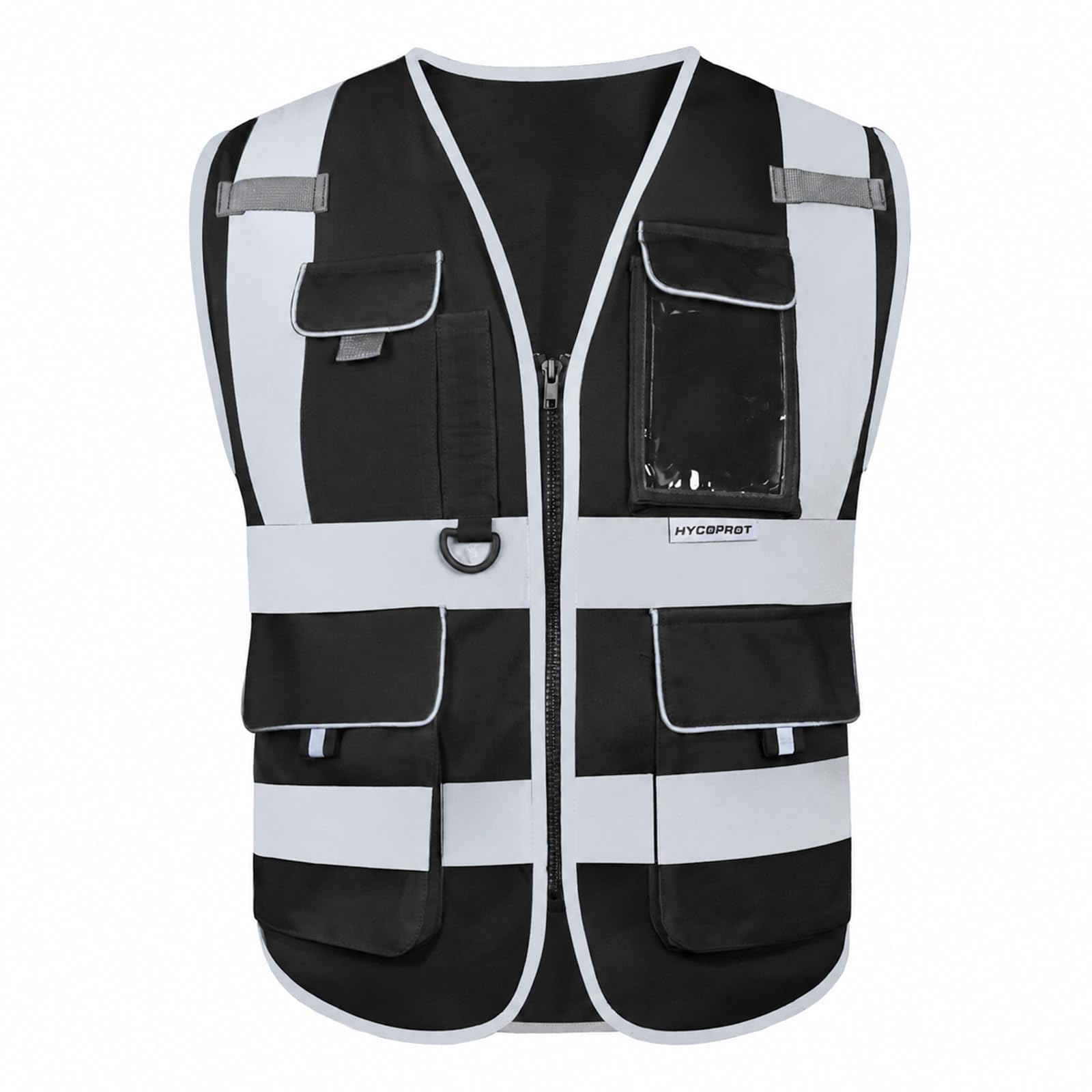 HYCOPROT Hi Vis Vest for Men Women High Visibility Reflective Breathable Safety Vest with Multiple Pockets Zipper Front Meets Construction Vests for Build Oudoor Work EN ISO 20471 Standards — image 1
