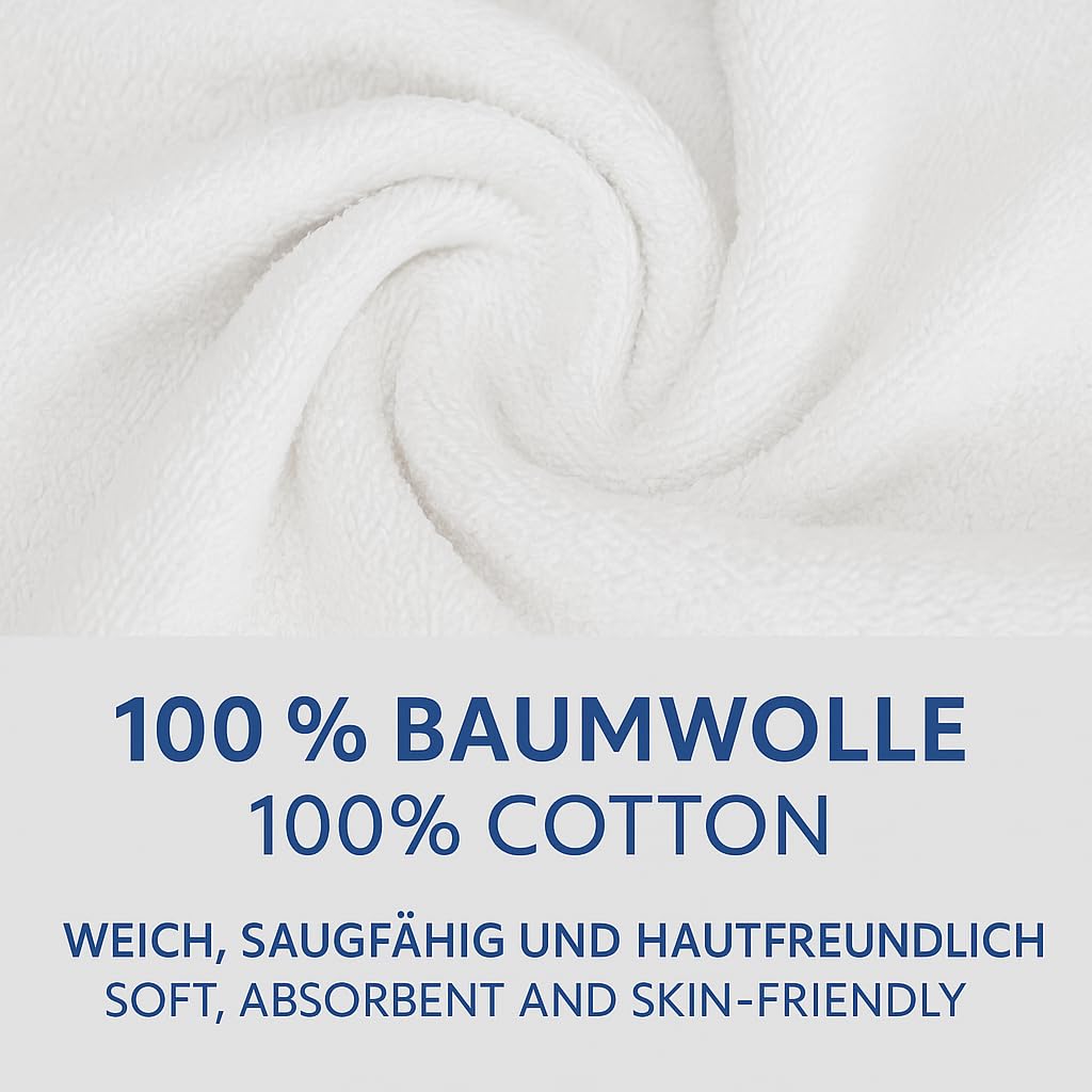 RUND Baumwolle Bademantel mit Kapuze für Herren und Damen - Saunabademantel - langer Bademantel - Saunamantel - TEDDY