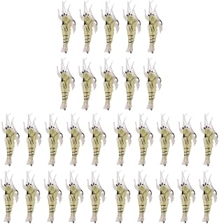 Kisangel Fishing Lure 30 pcs bass Fishing Lures Shrimp Fishing Lures Salt Water baits Artificial Shrimp Lure Saltwater