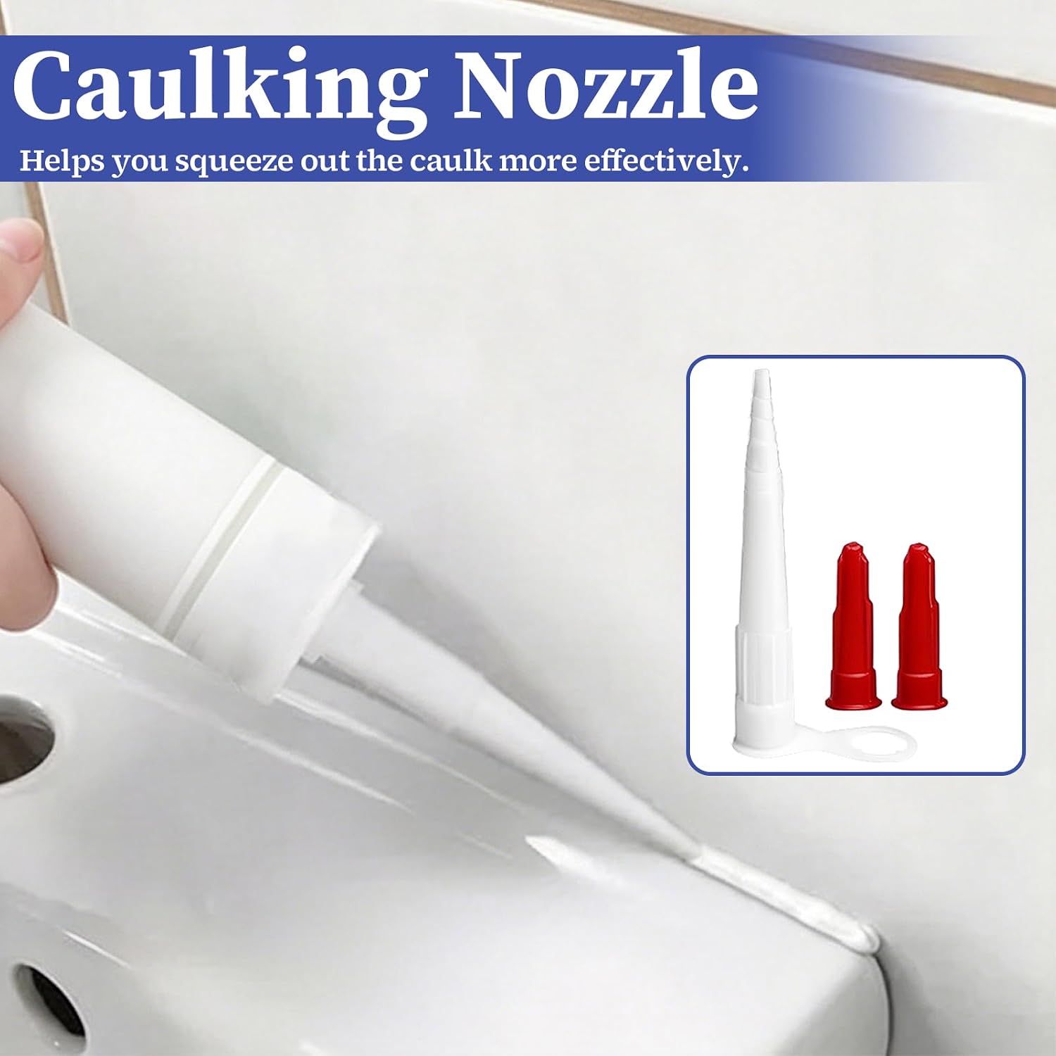 22pcs Caulking Tool Kit-Caulk Finishing Tool, Caulk Remover Tool and Caulk Nozzle Tip for Gap Bathroom Kitchen Toilet Caulking Gap Filling, Suitable for Professionals and DIYer thumbnail