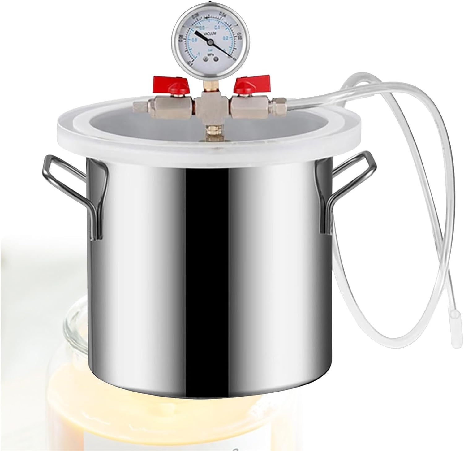 Large Vacuum Degassing Chambers,Vacuum Barrel,Easy to Install,Transparent Lid,for Degassing Silicones Epoxies (21l)