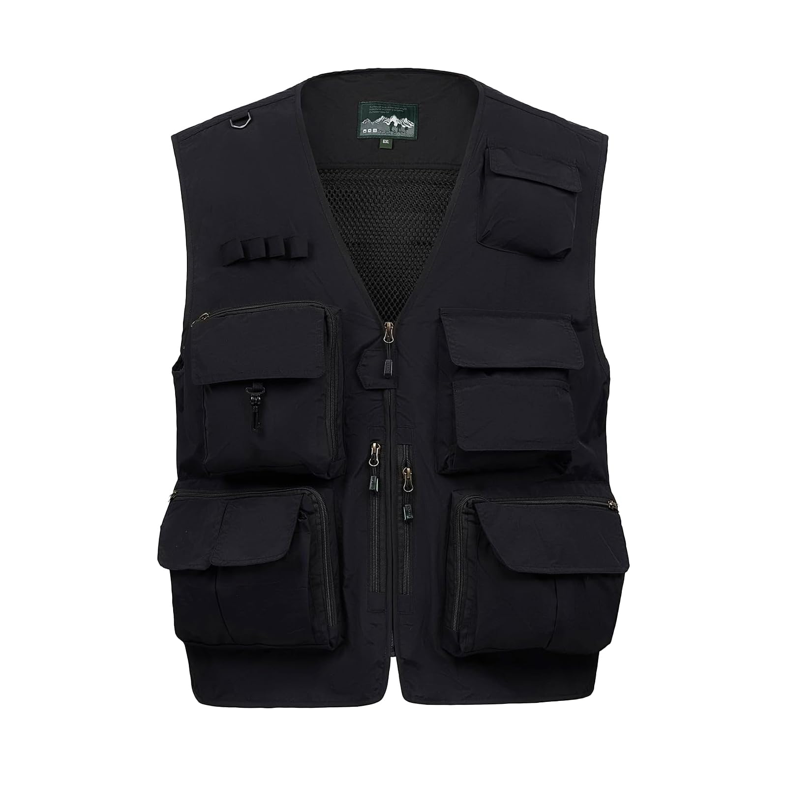 Gilet da pesca all'aperto Gilet da lavoro Hbufnha Unisex Caccia Viaggi Fotografia Safari Vest Con Multi Tasche, 2#nero, Large