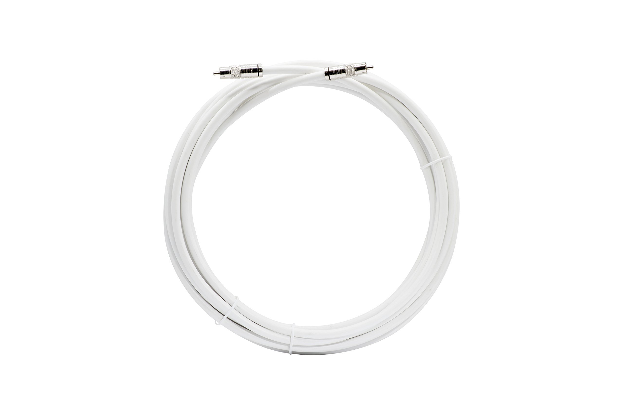 Cable de audio digital: Conexiones de cable coaxial con conectores RCA digital, 75 ohmios – coaxial, fabricado en el Estados Unidos: Subwoofer Cable – (S/PDIF) blanco RCA Cable, 75 pies