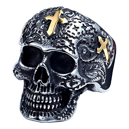 Image of Genuine Stainless Steel Ring Jewelry for Men Fashion Punk Biker Skull Rings