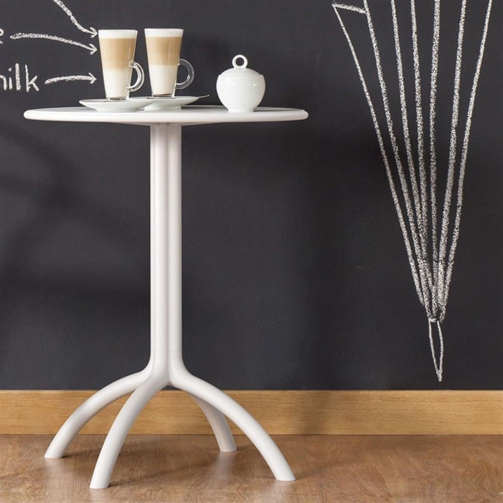 Compamia Octopus Round Patio Bistro Table in White, Commercial Grade