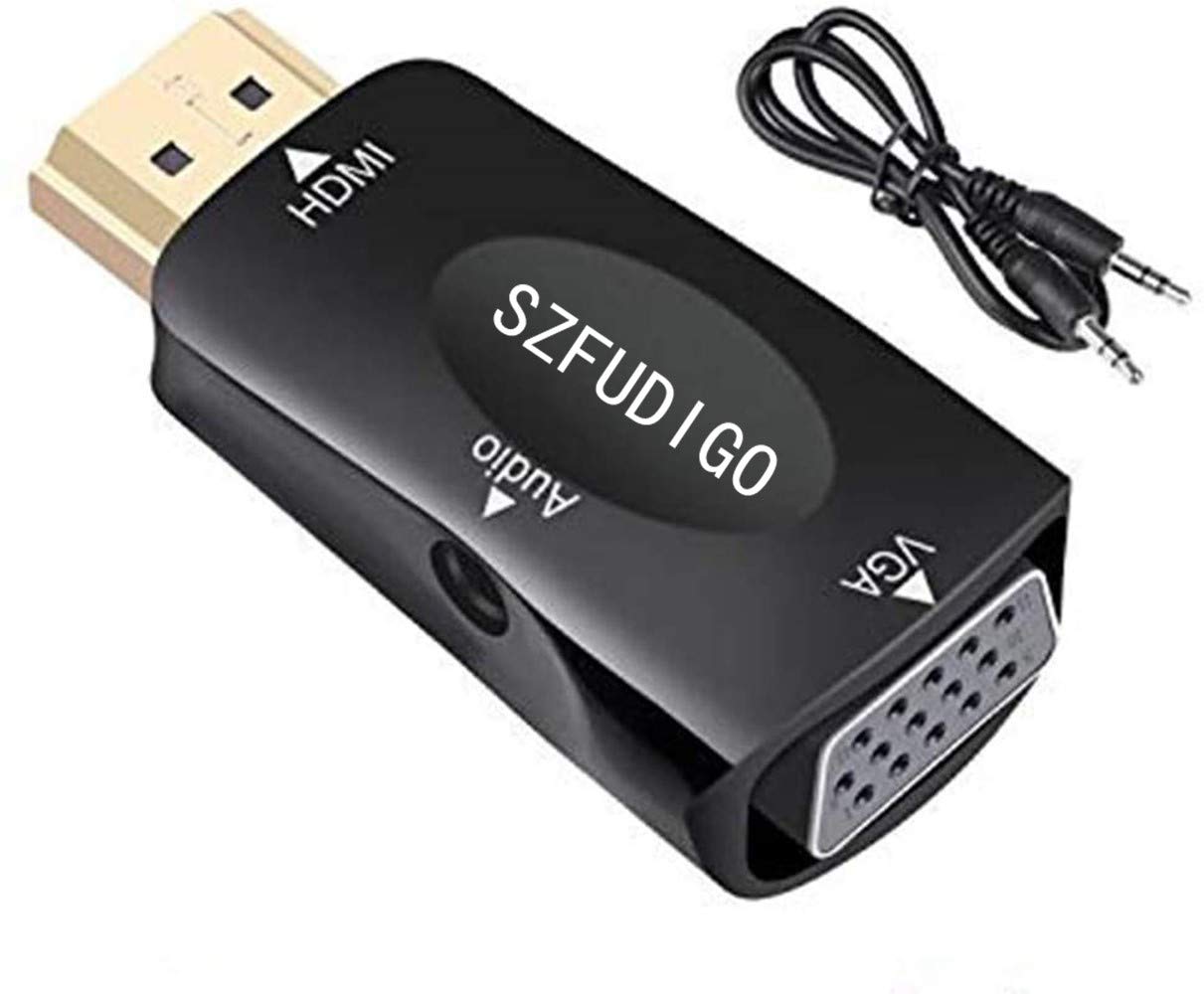 FDG HDMI to VGA Adapter with 3.5 Audio Transmission 1080P HDMI to VGA Converter Plug for Computer, PC, Laptop HDTV Projectors Displayer