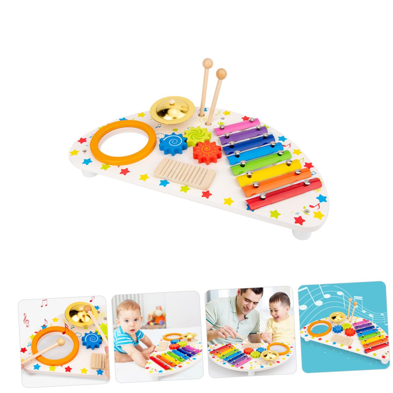 Giocattolo Musicale Xilofono in Legno Set 1 per Ragazzo Ragazza | Gioco Educativo, Intrattenimento per Feste, Sviluppa Ritmo, Interazione Genitore-figlio