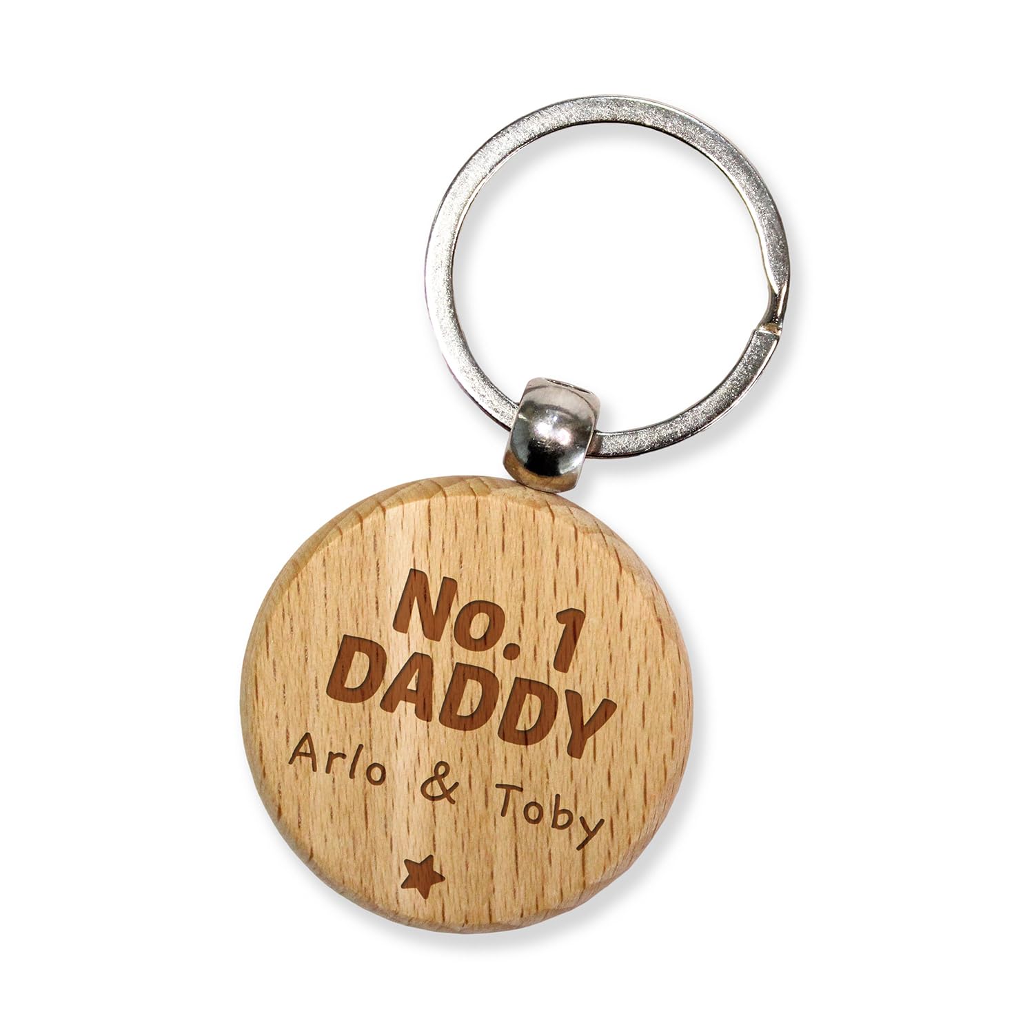 1 Personalised Wooden Etched Circular Mummy Daddy Grandparents Keyring Wording Choice Birthday Anniversary Keepsake 45mm Primary Teaching Services