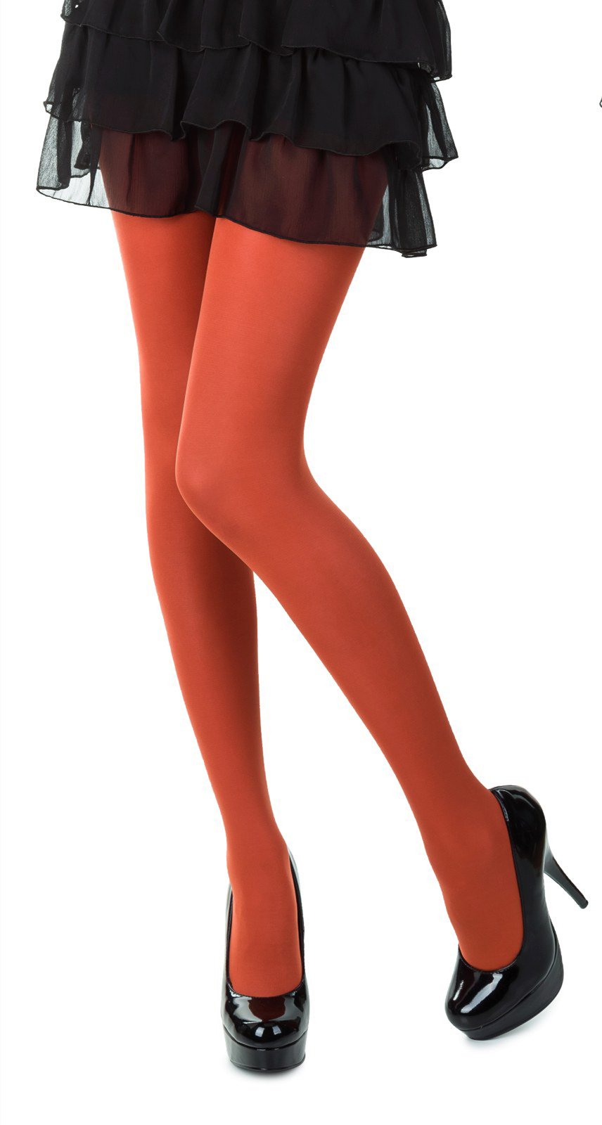 SENTELEGRI Colourful Opaque 40 Denier Tights, 23 Colours, Sizes S-XL (Medium, Ginger)