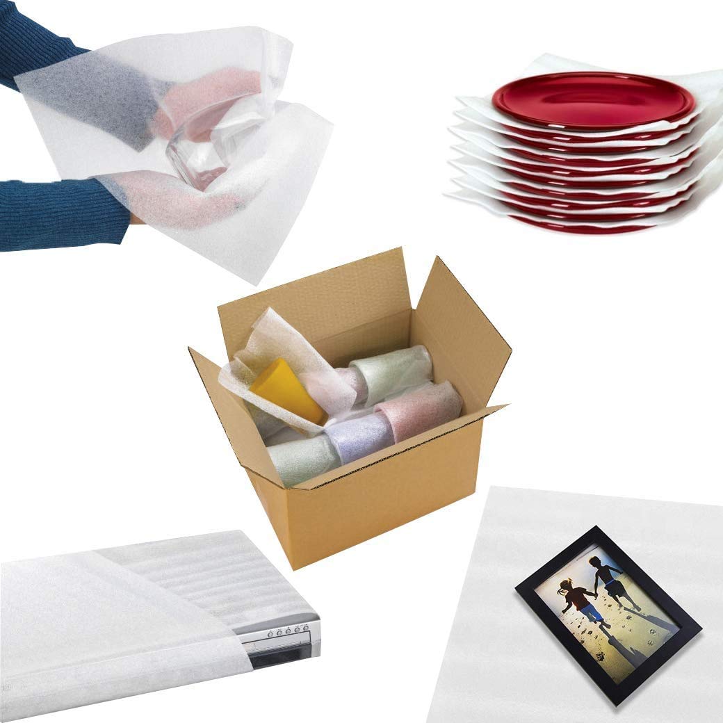 Lot de 100 feuilles de mousse à bulles - Pour carton de déménagement, expédition de vaisselle, bouteilles de vin - 300 mm x 300 x 1 mm