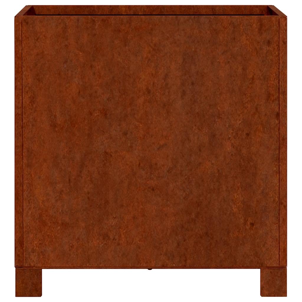 Pflanzkübel mit Beinen aus Cortenstahl 40x40x40 cm wetterfest Rostig für Garten Balkon Terrasse Dekoration
