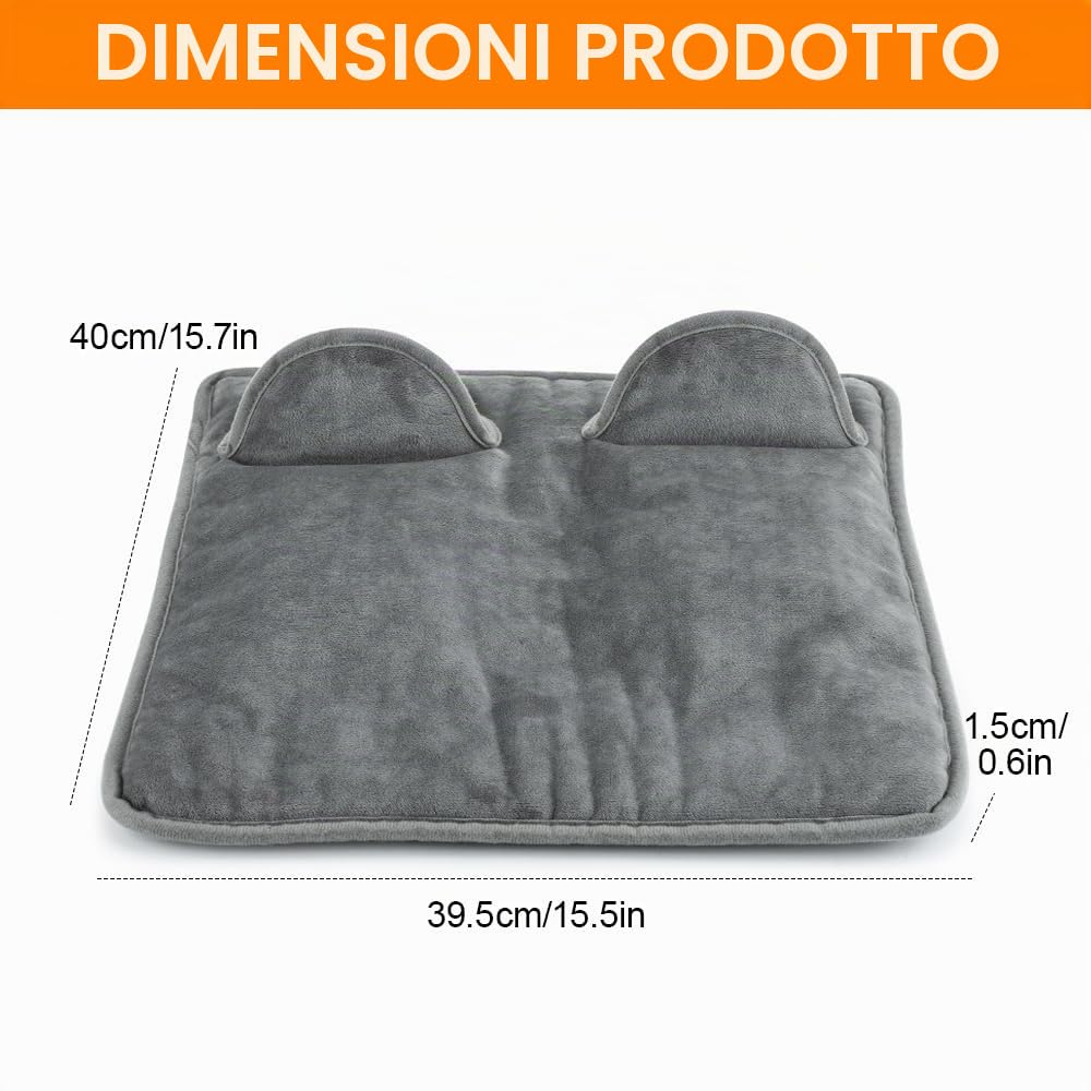 Scaldapiedi Elettrico, 9 Impostazioni di Temperatura, 4 Impostazioni del Timer, Spegnimento Automatico, Lavabile, Grigio, Flanella, 40 x 40 cm