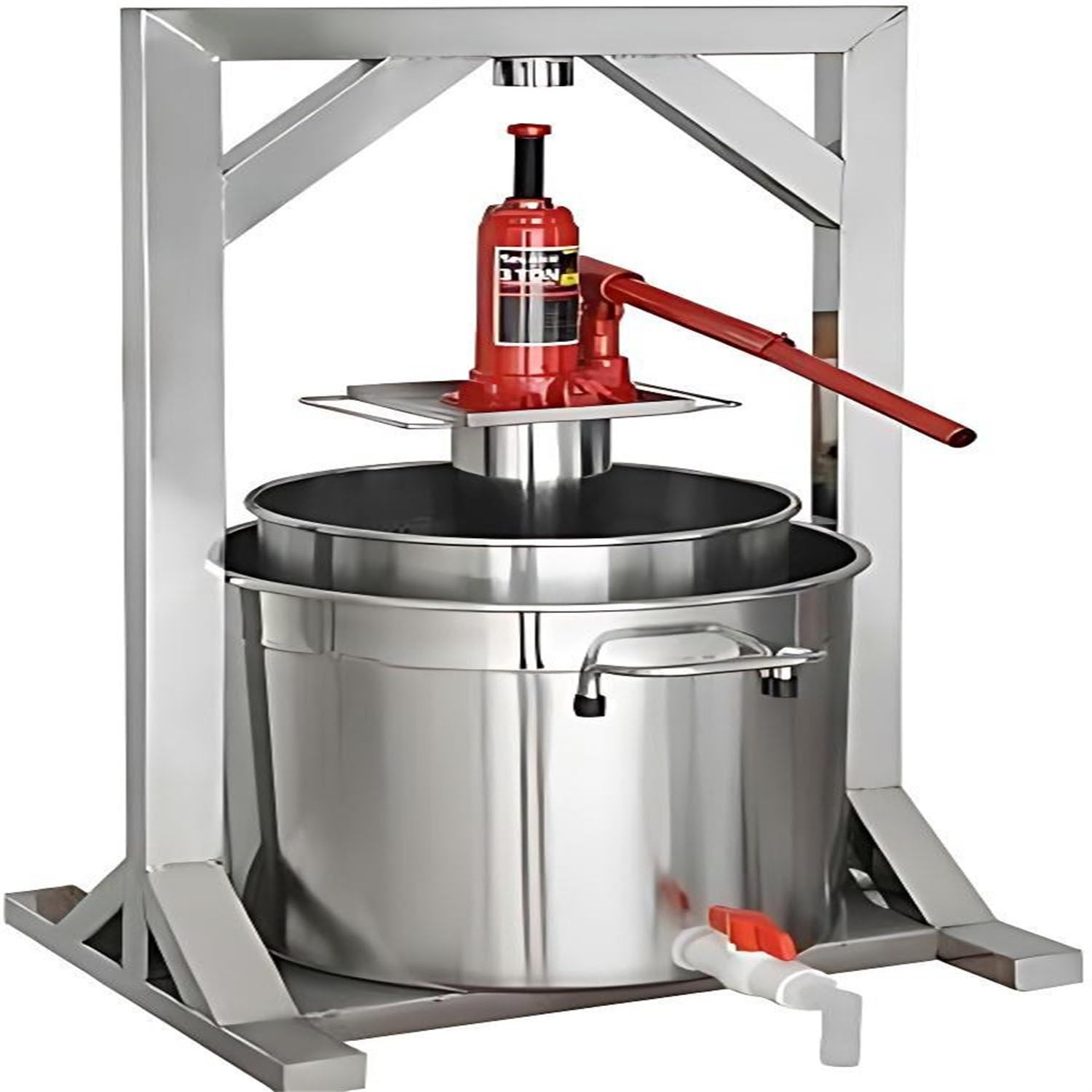 JXYQ Manual Hydraulic Fruit Wine Press with Crusher for DIY Cider, Grape, and Honey Extraction Equipment