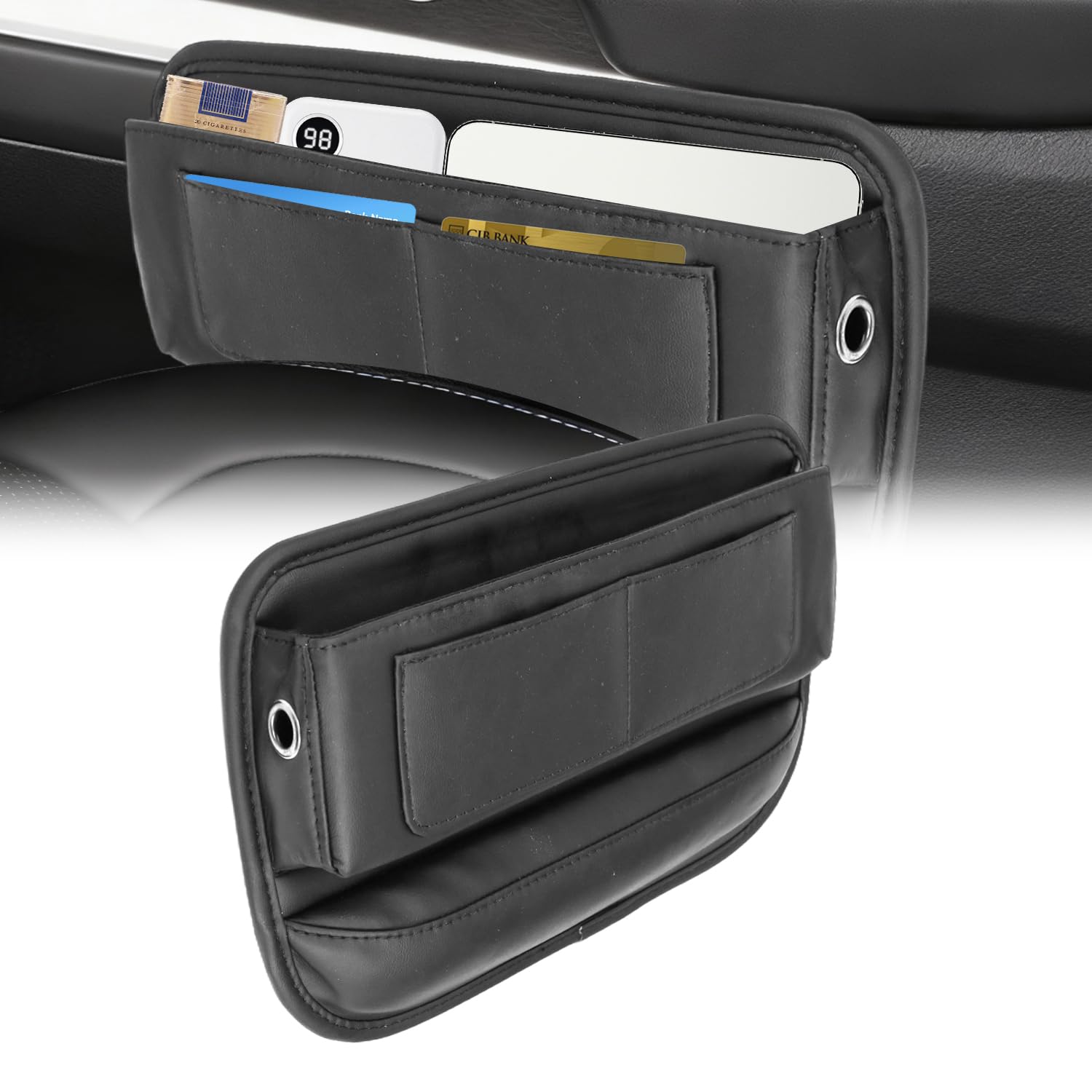 Tyafzzn Aufbewahrungsbox für Autositze, Autositz Lückenfüller Organizer, Auto Organizer Mittelkonsole, Universal Auto Organizer Vorne für Handys, Geldbörse, Karten, Brillen, Münz, Schlüssel