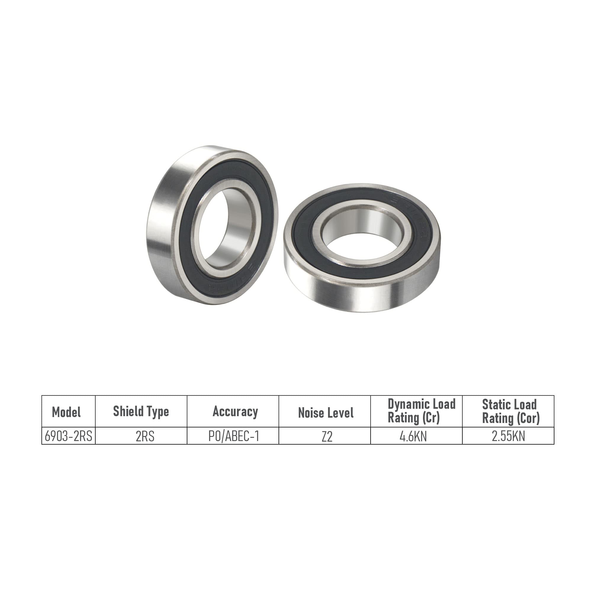 Roulement à Billes 6903ZZ P4 – 17x30x7mm, Double Joint, Uxcell