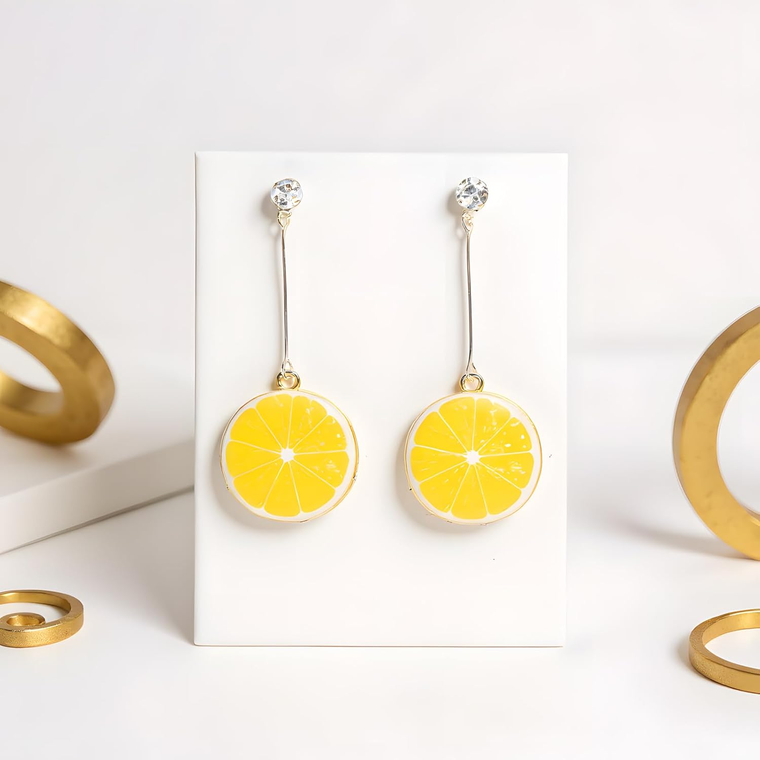 Watermelon Earrings for Women No Pierced Lemon Strawberry Clip on Earrings Weird Fruit Shaped Earrings - Image 7