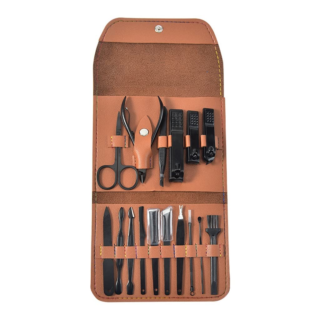 16Pieces Nail Clippers Nail Scissors Fold Bag-Beauty Manicure Nail File Tool White-Patch Five-Pointed star4