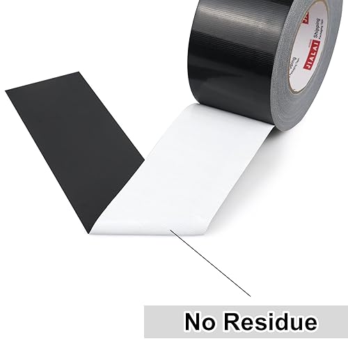 Miniatura 7 de JIALAI HOME Cinta adhesiva negra de 3 pulgadas de ancho, grado industrial, 3 pulgadas x 55 yardas (164 pies), 9 mil, resistente, impermeable,